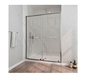 Mampara Premium doble frontal perfil cromado 190x150x3.5 cm