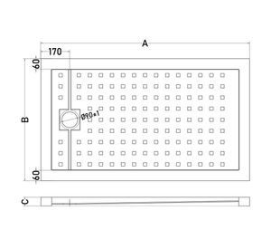 Receptáculo metacrilato blanco 130x70x5 cm