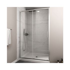 Mampara corredera frontal Premium perfil cromado 190x110x3.5 cm