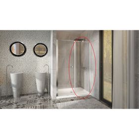 Mampara fija perfil cromado 190x60x3.5 cm