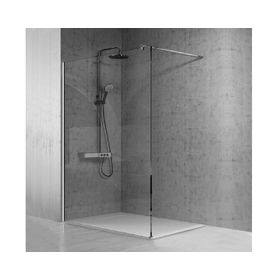 Mampara fija perfil cromado 190x80x3.5 cm