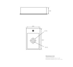 Lavamanos sobreponer 25.6x46.2 cm Aria rectangular Briggs