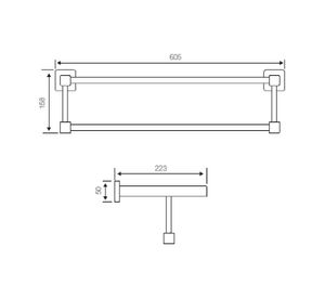 Toallero repisa Fontana cromo satín Briggs