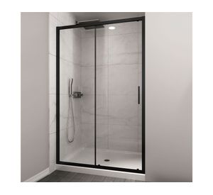 Mampara Premium perfil negro matte 190x140x3.5 cm