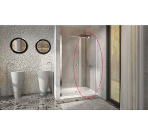 Mampara fija perfil cromado 190x30x3.5 cm