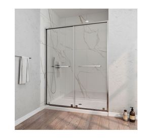 Mampara Premium doble frontal perfil cromado 190x140x3.5 cm