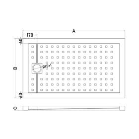 Receptáculo metacrilato blanco 140x70x5 cm