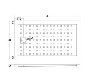 Receptáculo metacrilato blanco 140x70x5 cm