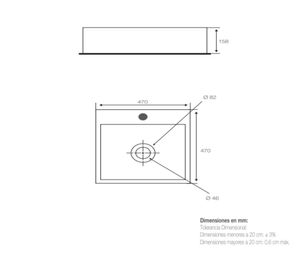 Lavamanos sobreponer 47x47 cm Aria 47 Briggs