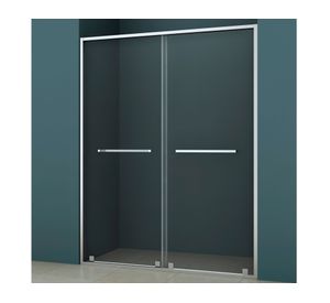 Mampara Premium doble frontal perfil cromado 190x140x3.5 cm