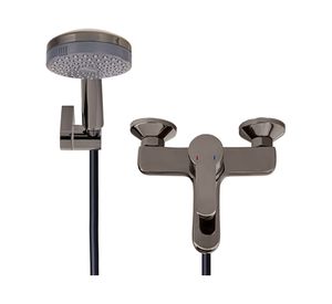 Combinación tina ducha Arona negro Stretto.