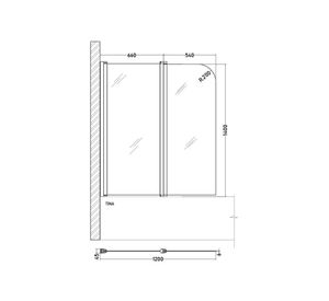 Shower tina 120x140 cm TEB-SHOWER1200 Tebisa