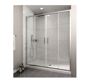 Mampara Apertura central perfil cromado 190x160x3.5 cm