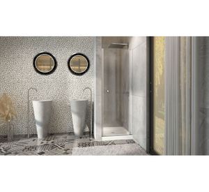 Mampara abatible perfil cromado 190x70x3.5 cm