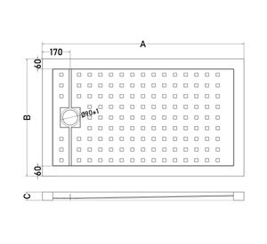 Receptáculo metacrilato blanco 160x70x5 cm