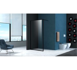 Mampara fija perfil negro matte 190x100x3.5 cm