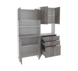 Kit cocina 6 puertas 183x138.9x37.9 cm CZ gris