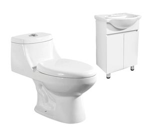 WC one piece piso 30.5 cm blanco + mueble New Monza