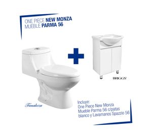 WC one piece piso 30.5 cm blanco + mueble New Monza