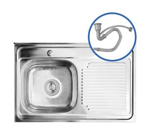 Cubierta lavaplatos I8050R plateado 80x50x14 cm