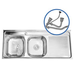 Cubierta lavaplatos ID12050R plateado 120x50x14 cm