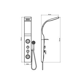 Columna ducha 2 Jets 132x20x50 cm