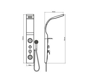 Columna ducha 2 Jets 132x20x50 cm