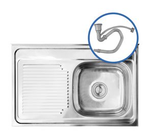 Cubierta lavaplatos I8050I plateado 80x50x14 cm