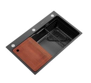 Lavaplato 46 cm sobreponer negro