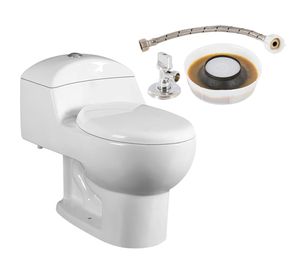 WC One Piece a piso 30.5 cm New Ciro blanco + accesorios