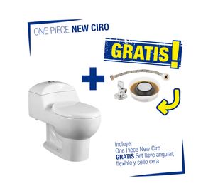 WC One Piece a piso 30.5 cm New Ciro blanco + accesorios
