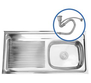 Cubierta lavaplatos I10050I plateado 100x50x14 cm