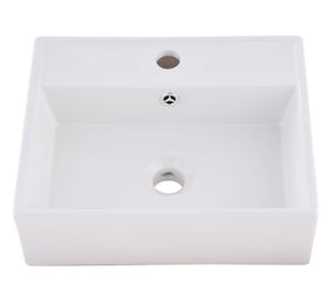 Lavamano sobreponer 42 cm loza blanco