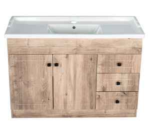 Mueble vanitorio 120 cm B120PH-WOOD+F-120 nogal Domsa