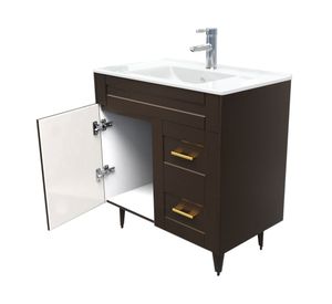 Mueble vanitorio 80 cm BM-Deluxe-80SKC+P-80 café Domsa
