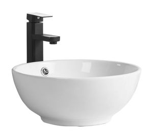 Lavamano sobreponer 38 cm loza blanco