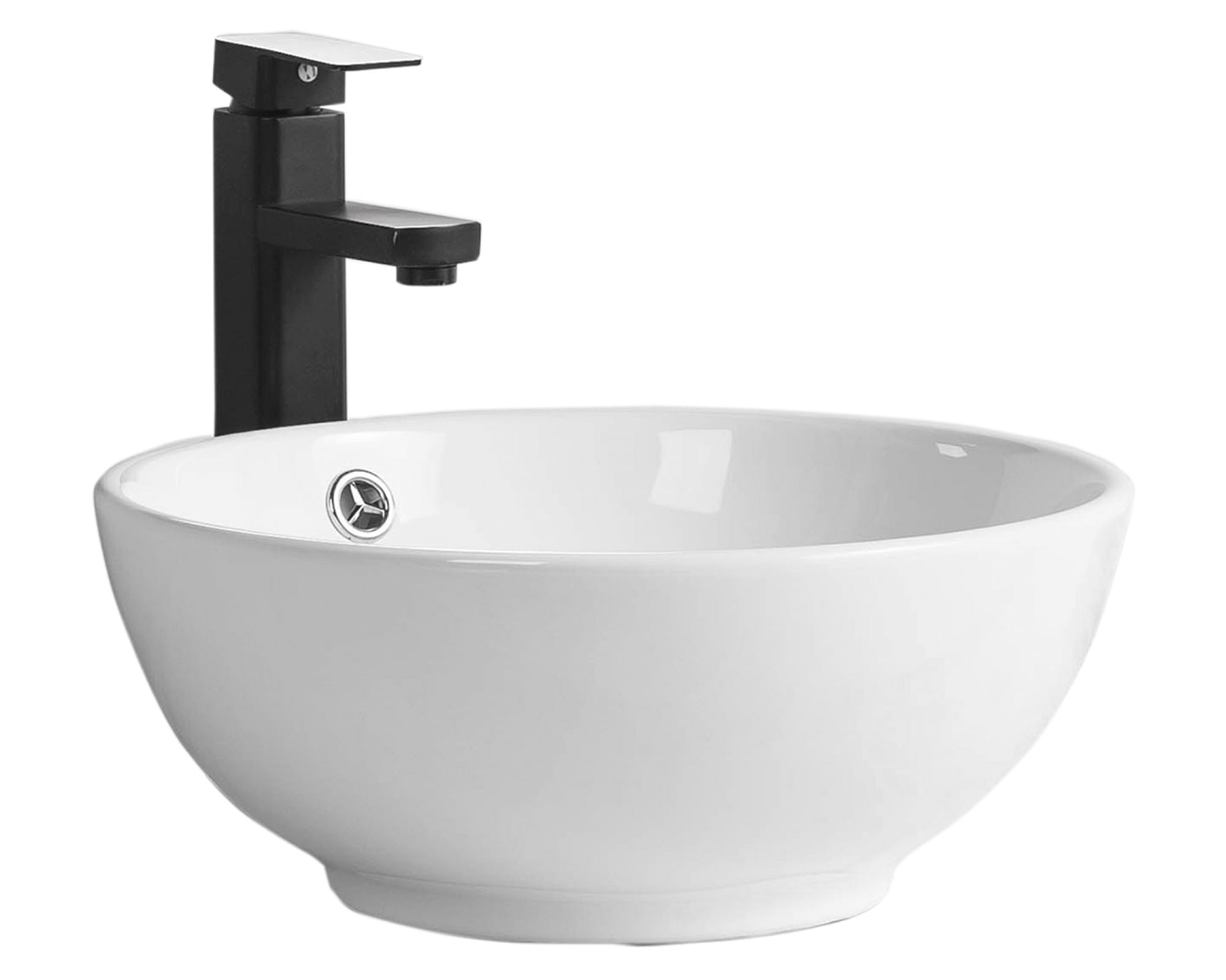 Lavamano Sobreponer 38 cm Loza Blanco Domsa