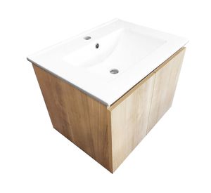 Mueble vanitorio Ermes Nogal 60 cm + cubierta