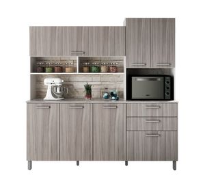 Kit cocina 6 puertas 183x177.7x37.9 cm CZ gris