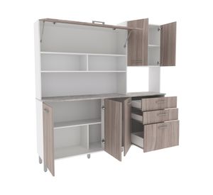 Kit cocina 6 puertas 183x177.7x37.9 cm CZ gris