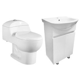 WC One Piece a piso 30.5 cm New Ciro + mueble Ciro blanco