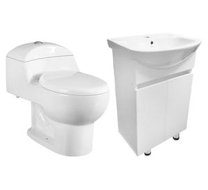 WC One Piece a piso 30.5 cm New Ciro + mueble Ciro blanco