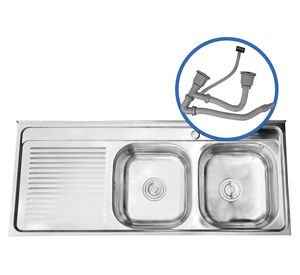 Cubierta lavaplatos ID12050I plateado 120x50x14 cm