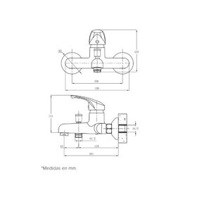 Monomando tina ducha Eko negro mate