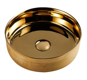 Lavamanos sobreponer sin reblase 35.5 cm Tripoli dorado