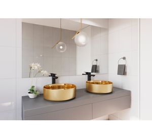 Lavamanos sobreponer sin reblase 35.5 cm Tripoli dorado