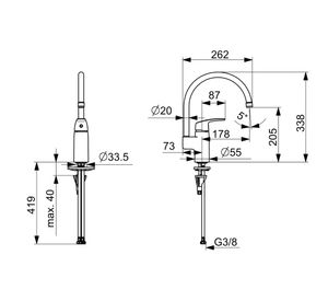 Monomando lavaplatos HansaBasic cromado