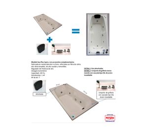 Tina hidromasaje 183x90 cm 7 jets izquierda Sea Plus