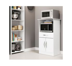 Mueble microondas 2 puerta Luna blanco
