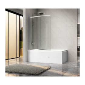 Mampara Pivote corredera perfil cromado 140x100x3.5 cm